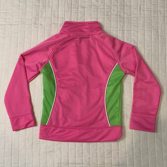 Under Armor Baby Girls Pink And Green Track Jacket, Size 4 - Picture 3 of 15